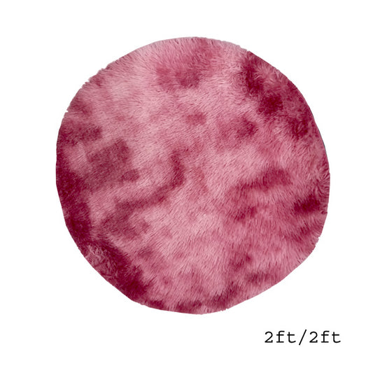 2ft/2ft Fluffy Round Rug for Living Room Decor Faux Fur Carpet Long Plush Floor Mat Home Decor Fur Rugs