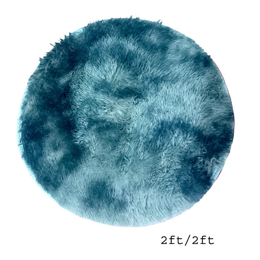 2ft/2ft Fluffy Round Rug for Living Room Decor Faux Fur Carpet Long Plush Floor Mat Home Decor Fur Rugs