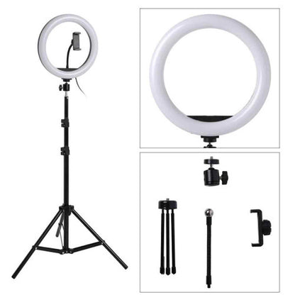 10 Inch LED Ring Light with Adjustable Stand & Phone Holder for Live Streaming, Video Recording, Photography