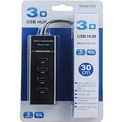 4 Ports of High Speed USB 3.0 Hub  PC Computer Laptop Accessories Multiport with 30 cm Cable