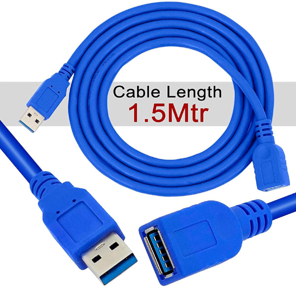 1.5 Meter & 5 Meter Male to Female USB Extension Cable High Data Transfer Speed