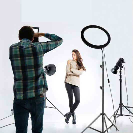 12 Inch LED Ring Light with Adjustable Stand & Phone Holder for Live Streaming, Video Recording, Photography