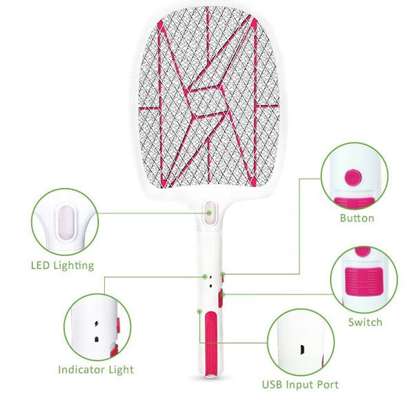 Sunmoon SM-3821 Rechargeable Mosquito Killing Bat With LED Torch