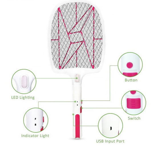 Sunmoon SM-3821 Rechargeable Mosquito Killing Bat With LED Torch