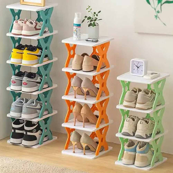 5 & 6 Layer Shoe Rack Storage Organizer Multifunctional Space saving Folding Shoe Stacker Shelf