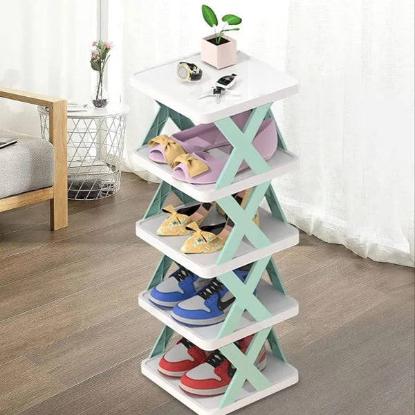 5 & 6 Layer Shoe Rack Storage Organizer Multifunctional Space saving Folding Shoe Stacker Shelf